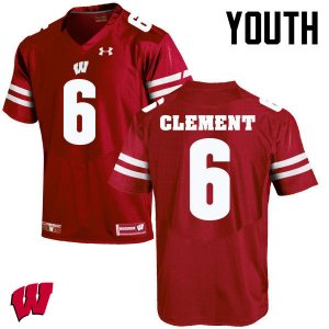 Youth Wisconsin Badgers NCAA #6 Corey Clement Red Authentic Under Armour Stitched College Football Jersey IX31T27GN